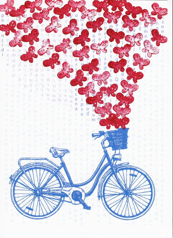 Butterfly Bike Ride by Santhosh ch — canvas wall art