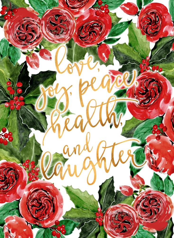 Festive Floral Message by Rosana Laiz Blursbyai — canvas wall art
