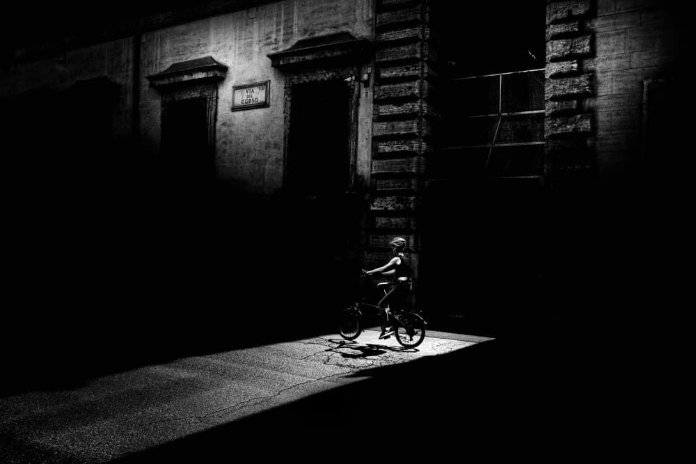 Solitary Night Rider by Antonio Grambone — canvas wall art