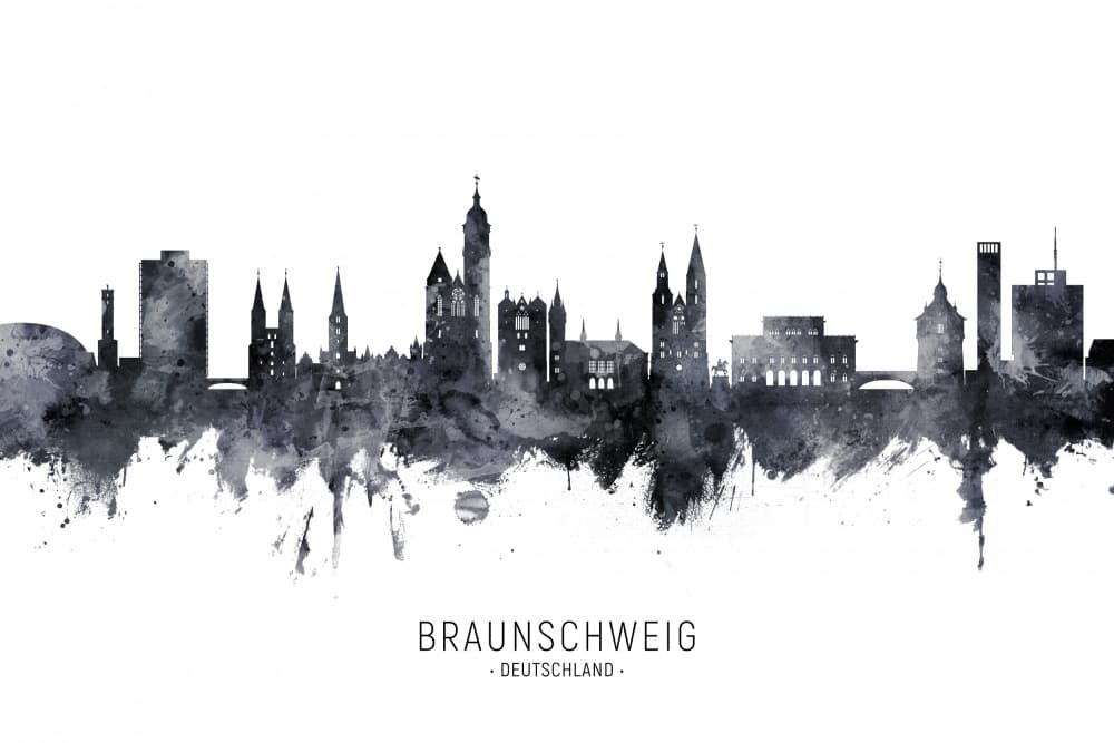 Braunschweig City Skyline by Michael Tompsett — canvas wall art