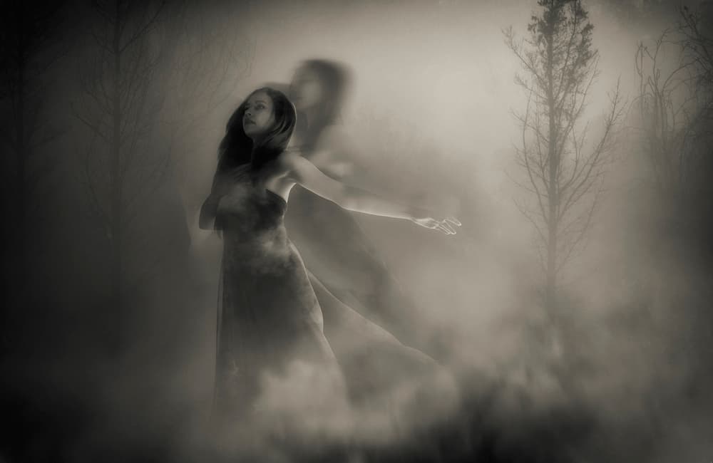 Ethereal Woman In Fog by Charlaine Gerber — canvas wall art