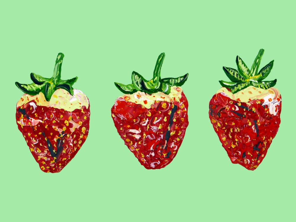Vibrant Red Strawberries by Alice Straker — canvas wall art