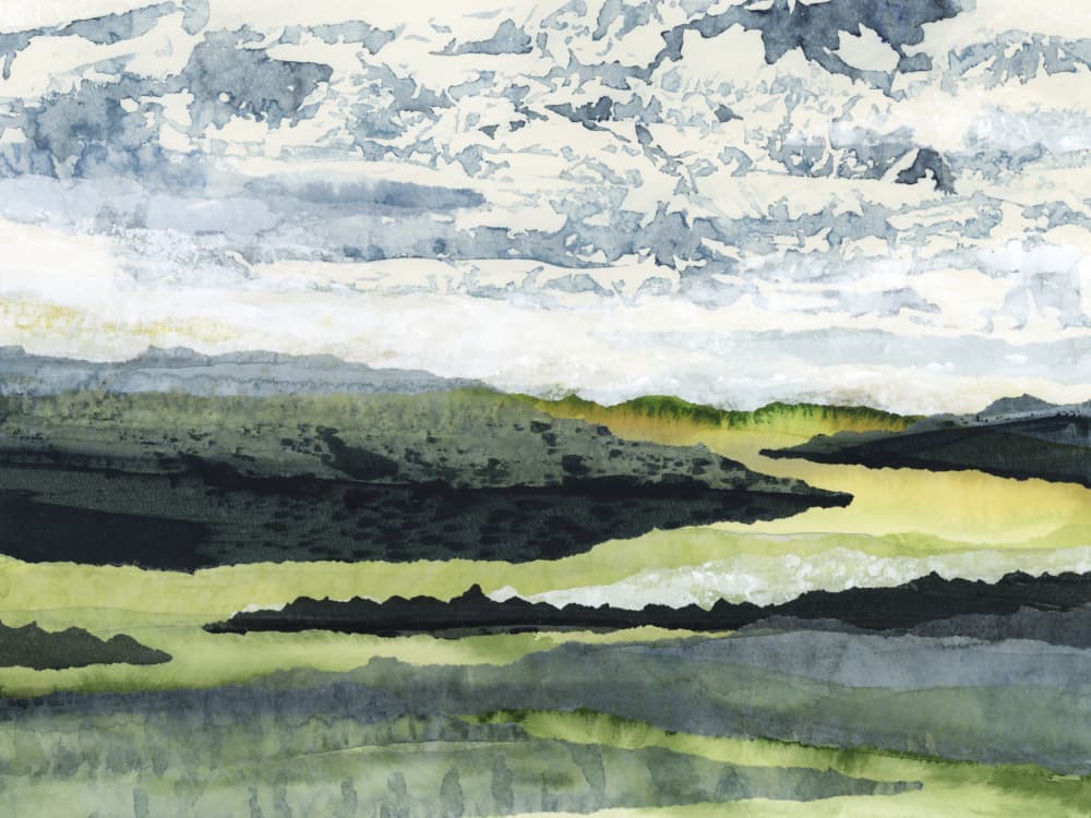 Serene Watercolor Landscape by Lara Eckerman — canvas wall art