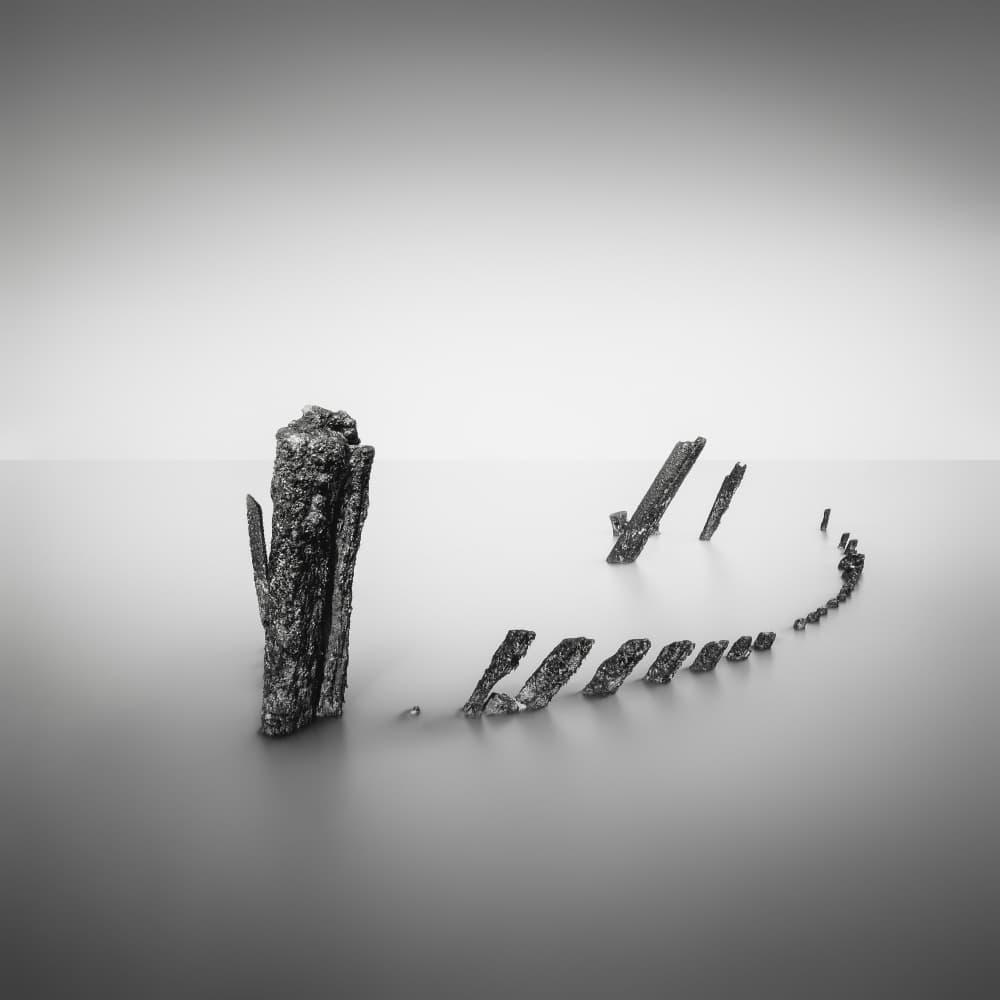 Decaying Pier Posts by Christophe Staelens — canvas wall art