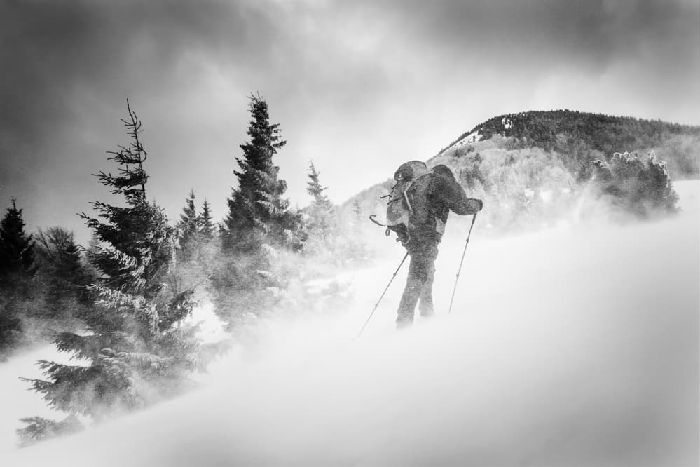 Blustery Winter Climb by Lubos Balazovic — canvas wall art