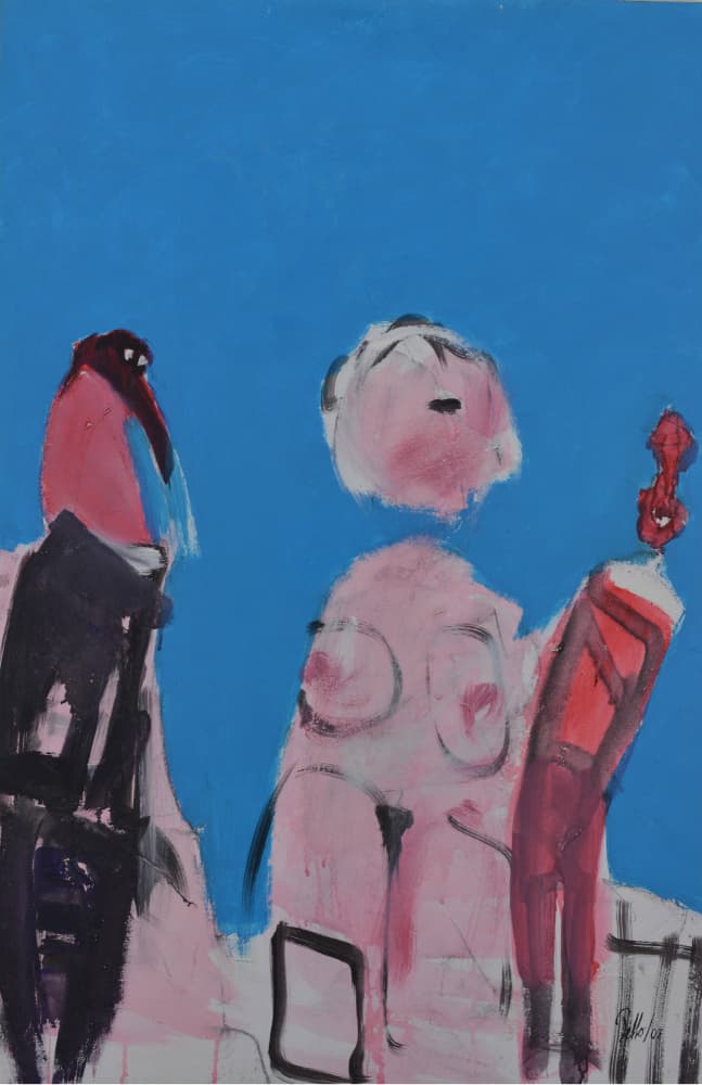Expressive Figures in Blue by Mr PETTO — canvas wall art