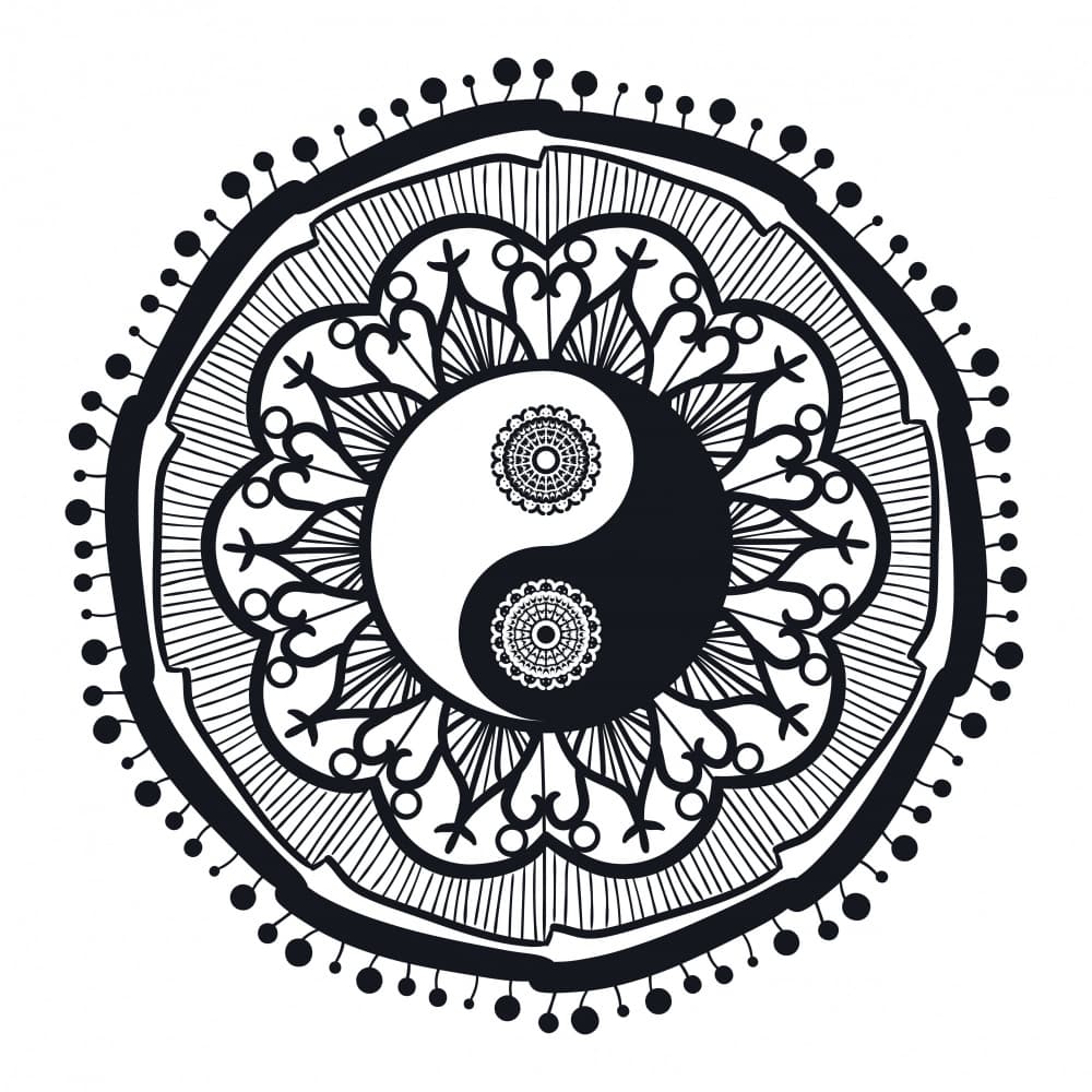 Zen Yin Yang Mandala by Marika Barsrsind — canvas wall art