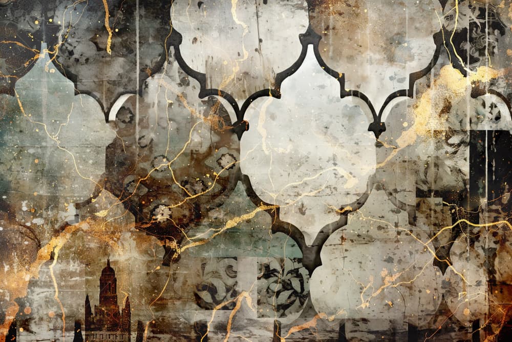 Cracked Gold Arabesque by Rafal Kulik — canvas wall art