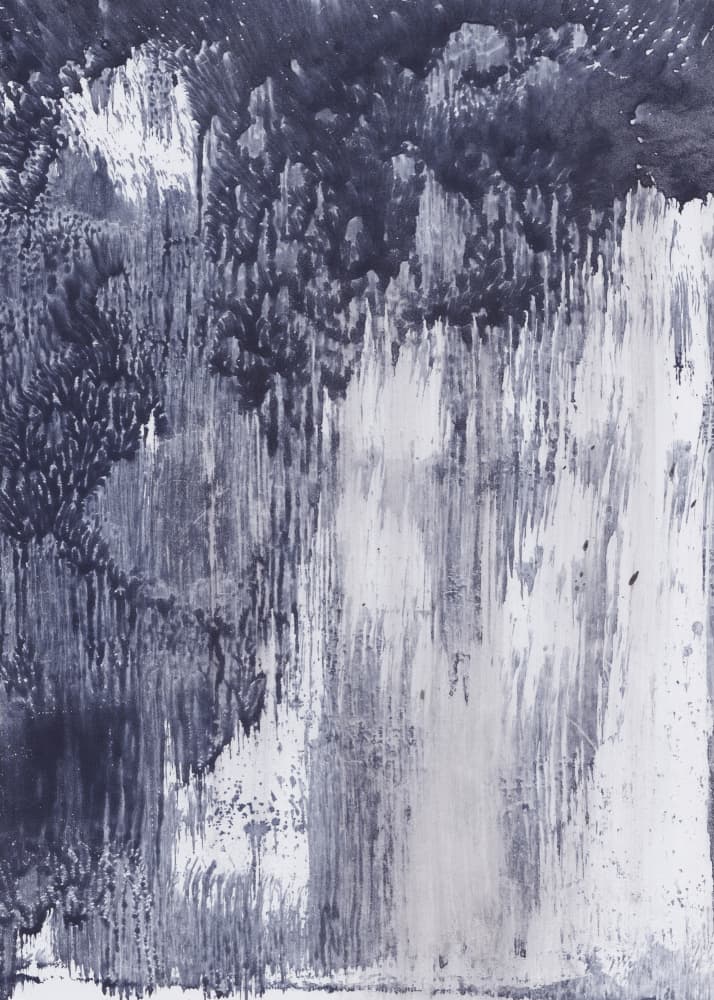Indigo Flowing Abstract by Maira Ribena — canvas wall art