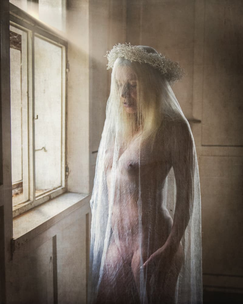 Pensive Veiled Bride by Christian Kurz — canvas wall art