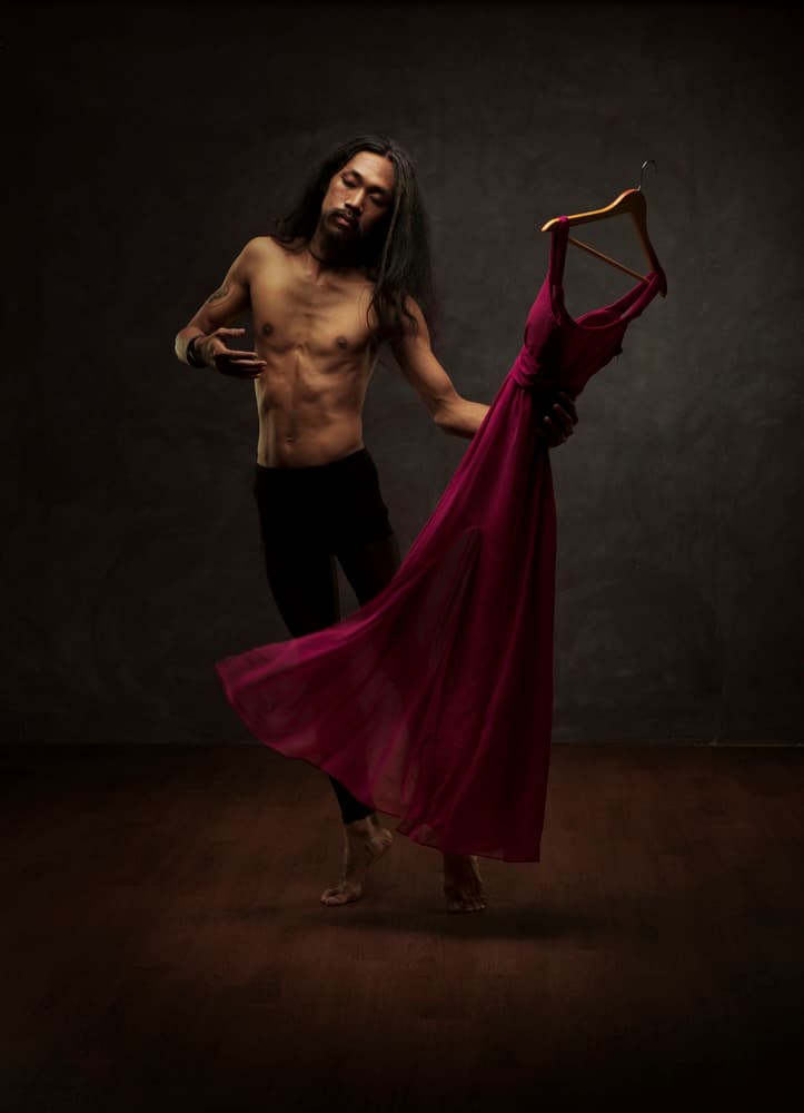 Male Dancer Pink Dress by Sebastian Kisworo — canvas wall art