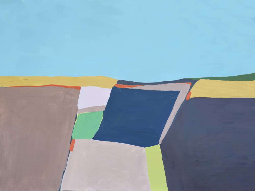 Geometric Sky Fields by Bronwyn Baker — canvas wall art