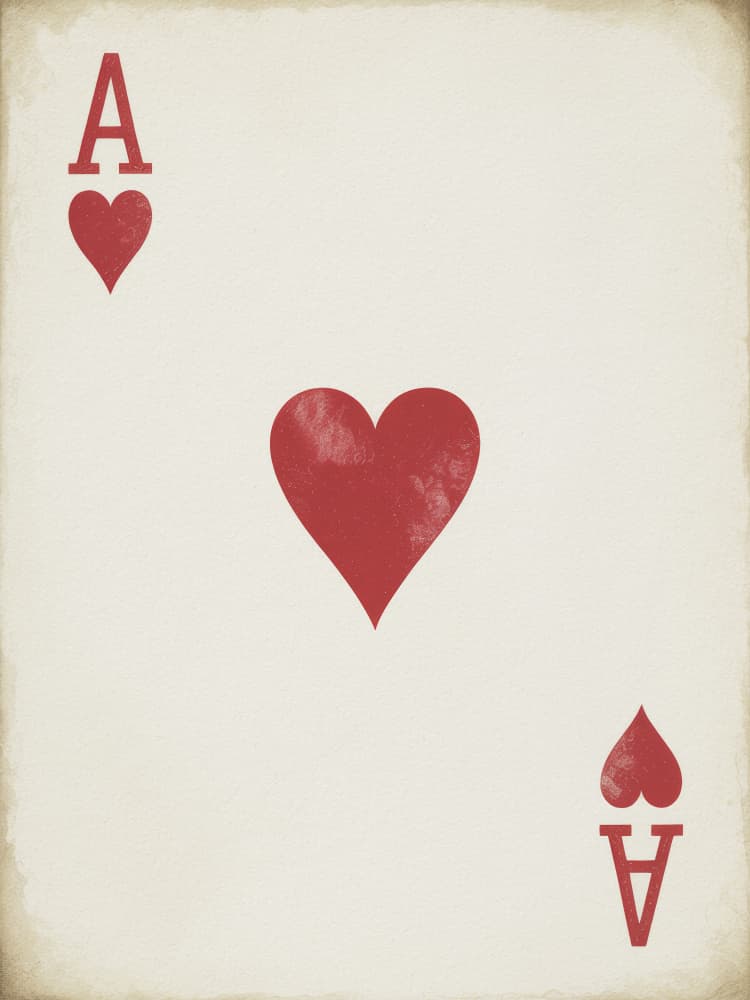 Vintage Ace of Hearts by Andreas Magnusson — canvas wall art