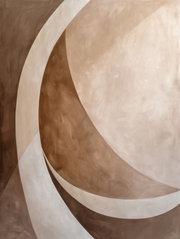 Neutral Flowing Curves by Bilge Paksoylu — canvas wall art