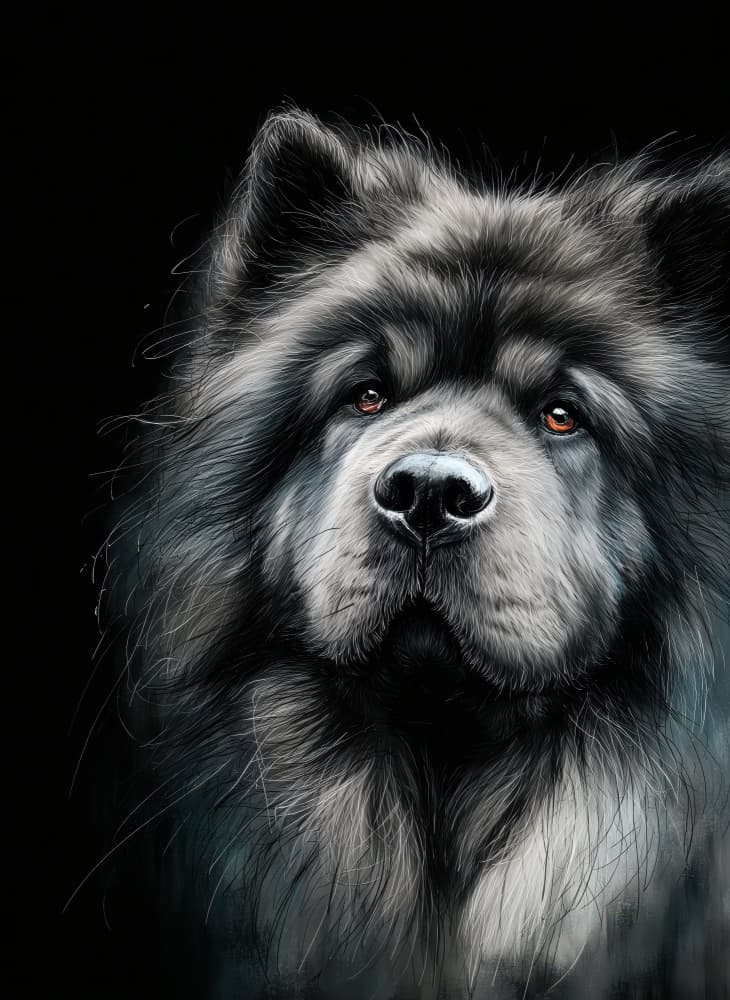 Soulful Black Chow by Justyna Jaszke — canvas wall art