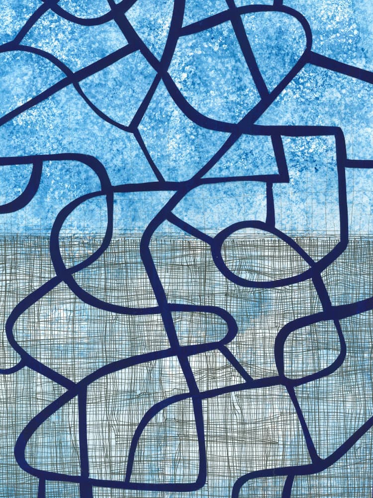 Intertwined Blue Textures by Isabelle Brent — canvas wall art