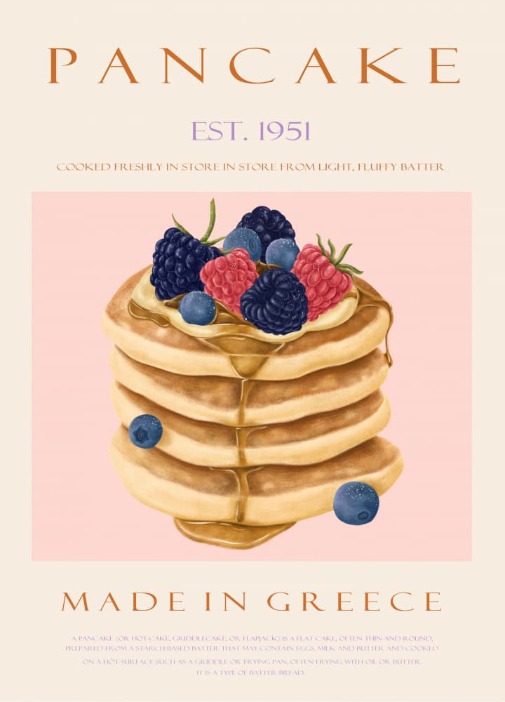 Stacked Berry Pancakes by Rikke Løndager Boisen — canvas wall art