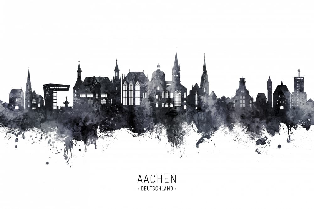Aachen Germany Skyline by Michael Tompsett — canvas wall art