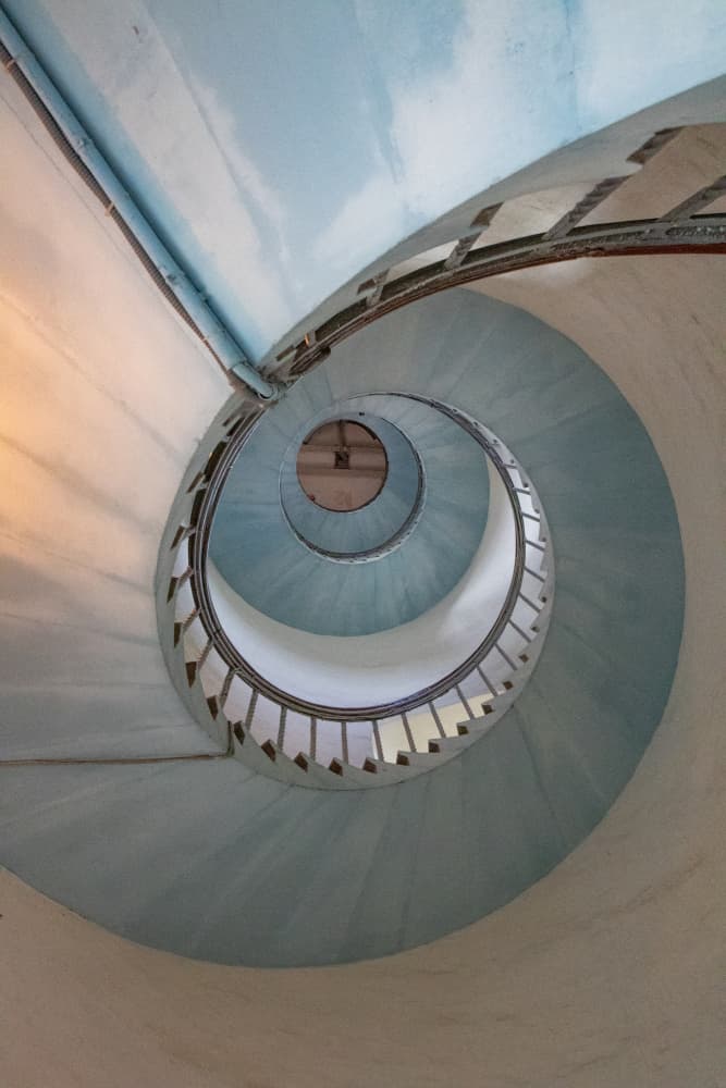 Blue Spiral Staircase by Anne Ponsen — canvas wall art