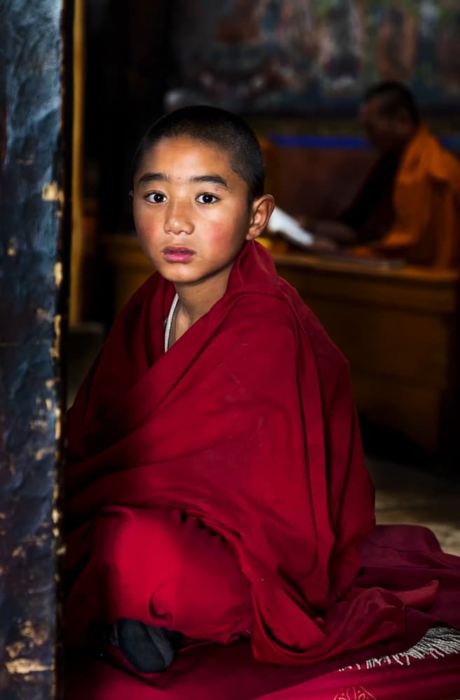 Young Monk's Gaze by Jassi Oberai — canvas wall art
