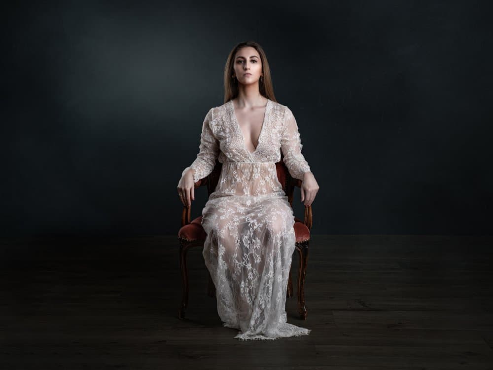 Woman in White Lace by Luc Stalmans — canvas wall art