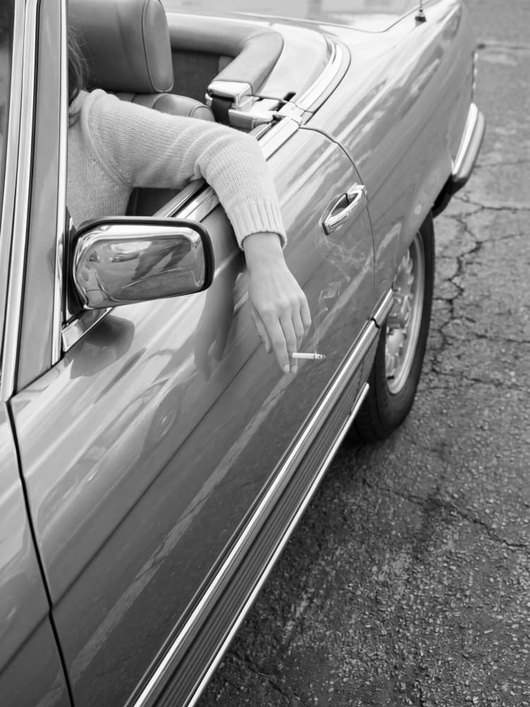 Woman Driving Classic Car by Andreas Magnusson — canvas wall art