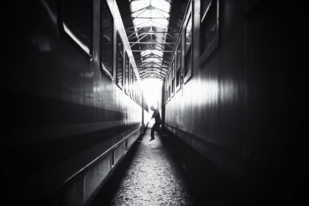 Solitary Train Passage by Ali Ayer — canvas wall art