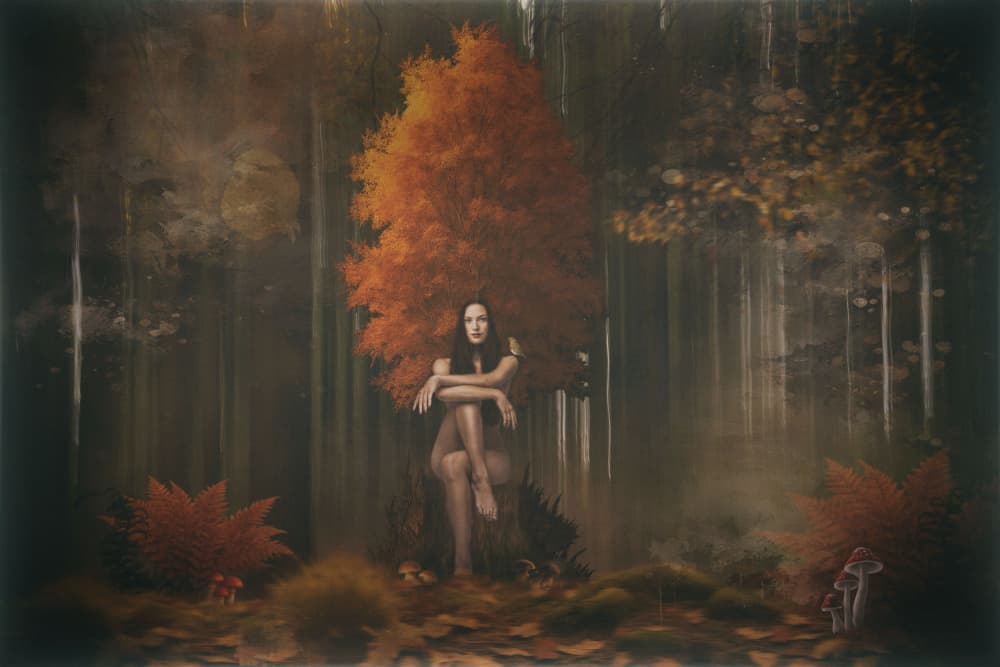 Mystical Forest Woman by Ewa Całkosińska-Kajzer — canvas wall art