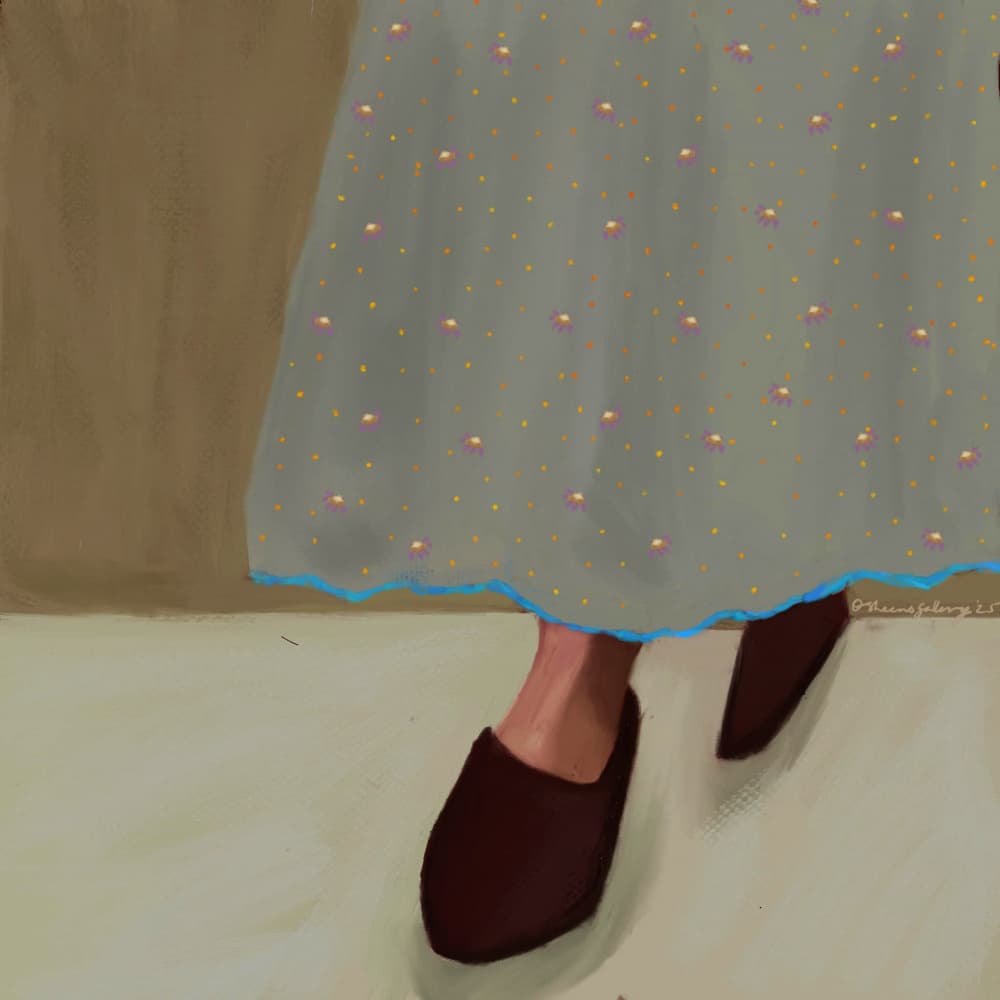 Walking in Polka Dots by Osheensgallery — canvas wall art