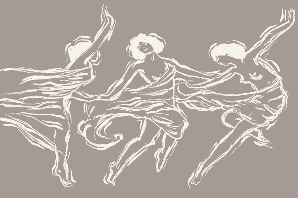 Flowing Fabric Dancers by Treechild — canvas wall art