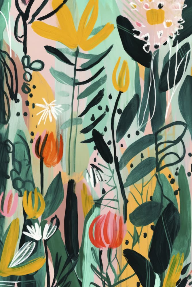 Floral Symphony by Treechild — canvas wall art