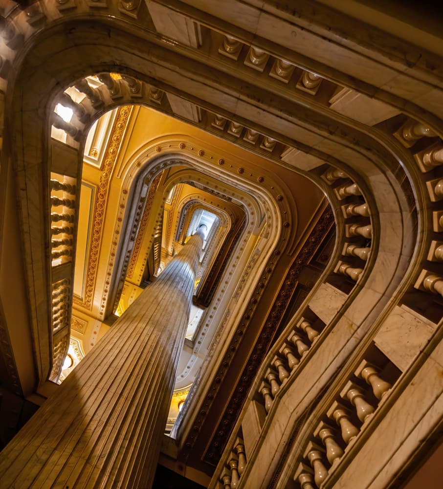 Grand Spiral Staircase by Ovi D. Pop — canvas wall art