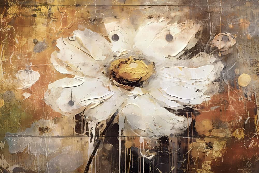 Textured White Daisy by Rafal Kulik — canvas wall art