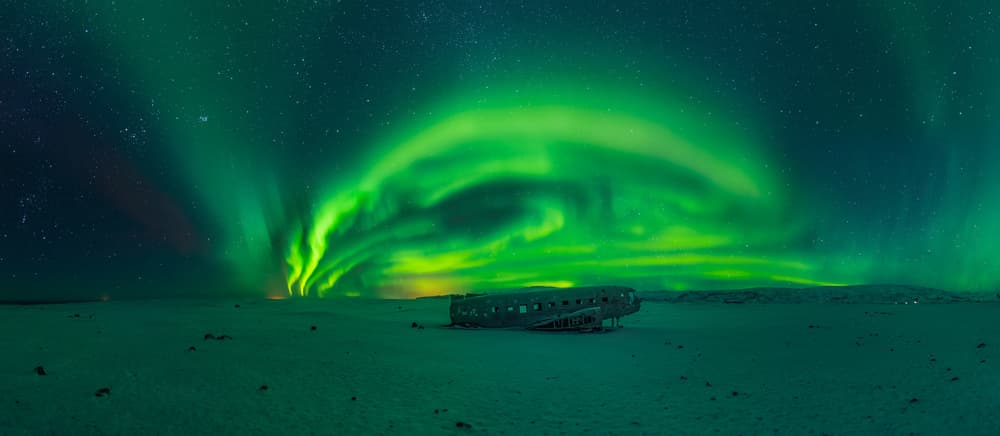 Arctic Aurora Plane Wreck by Ivan Pedretti — canvas wall art