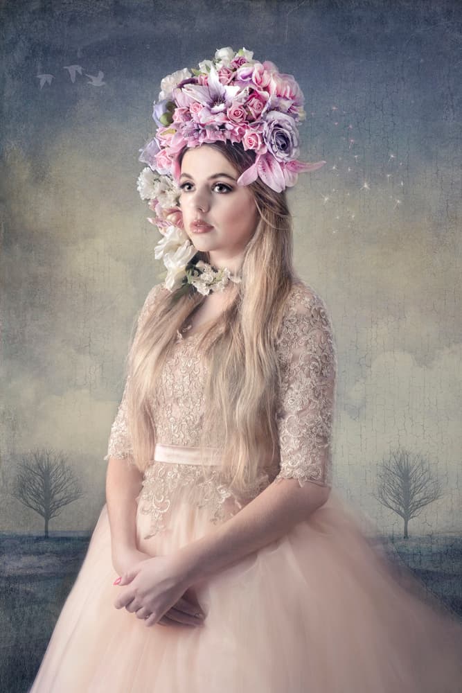 Dreamy Flower Princess by Joan Blease — canvas wall art