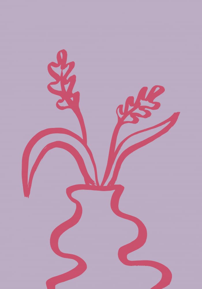 Lavender Pink Floral Vase by Studio JKN — canvas wall art