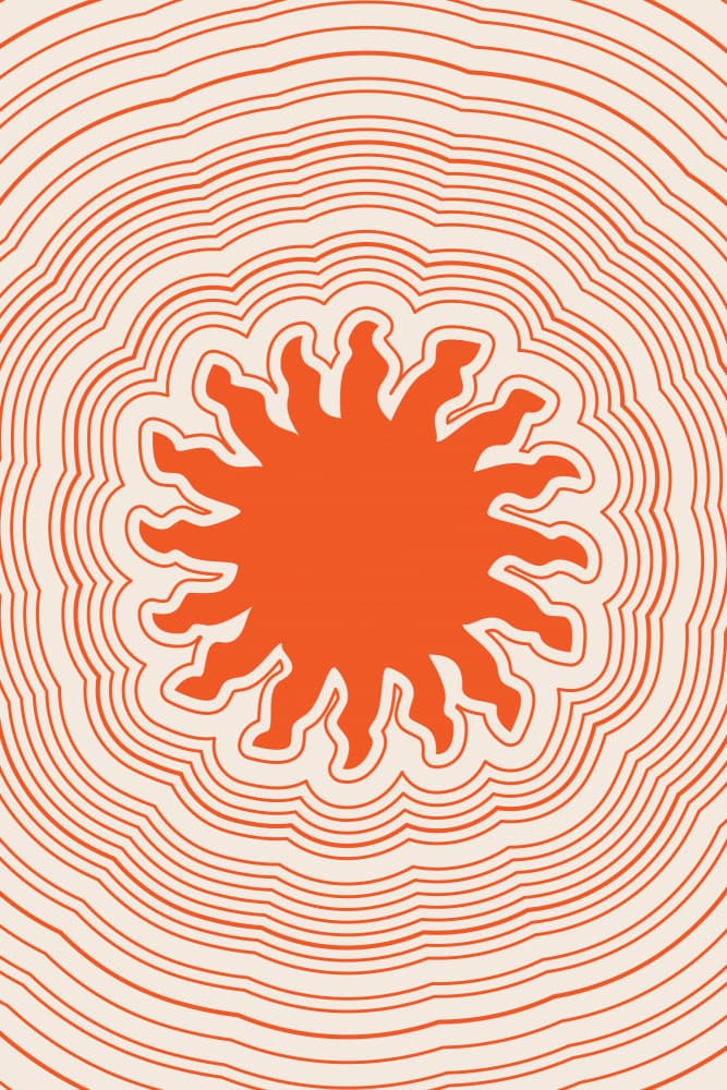 Radiant Orange Sun by Karen Menzenbach — canvas wall art