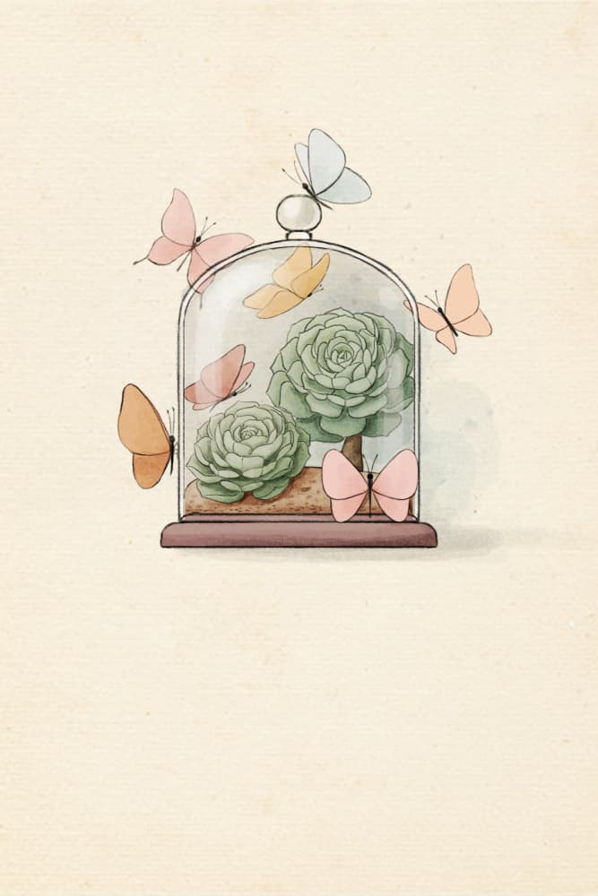 Whimsical Butterflies Glass Cloche by Xuan Thai — canvas wall art