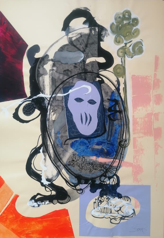 Enigmatic Purple Mask by Stefano Mazzolini — canvas wall art