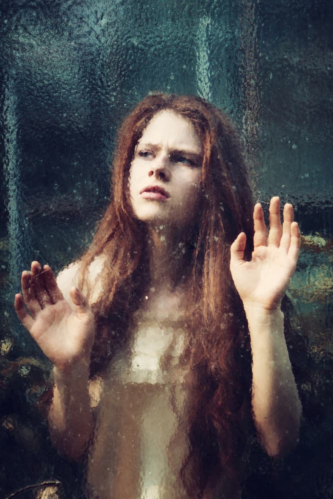 Girl Behind Glass by Magdalena Russocka — canvas wall art