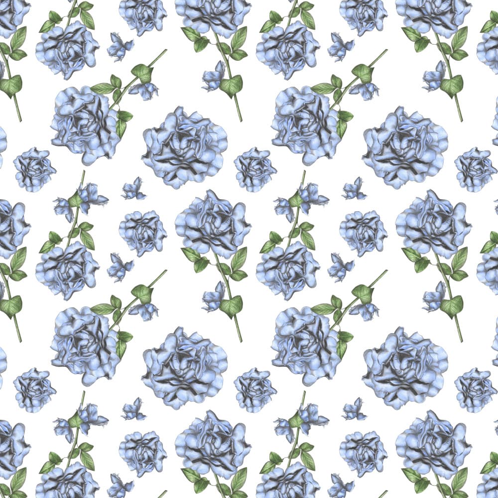 Blue Rose Pattern by Cecilia Battaini — canvas wall art
