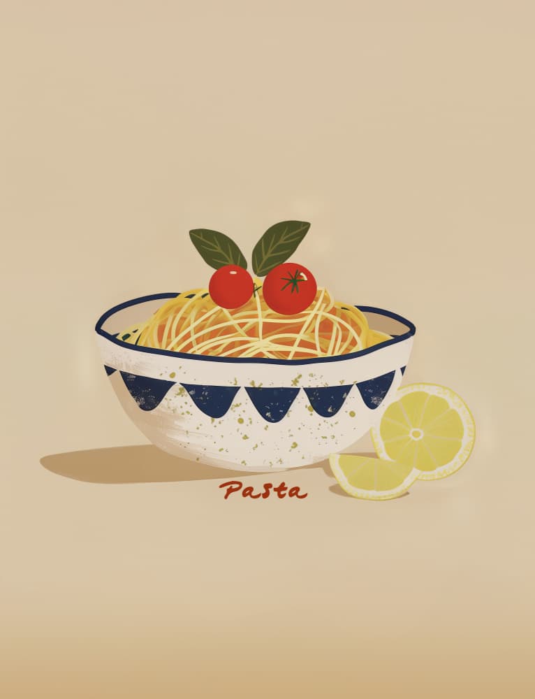 Spaghetti Delight by Emel Tunaboylu — canvas wall art