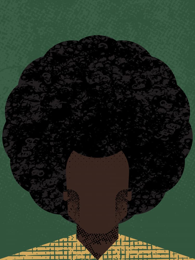 Textured Afro Man by The Creating Mind — canvas wall art