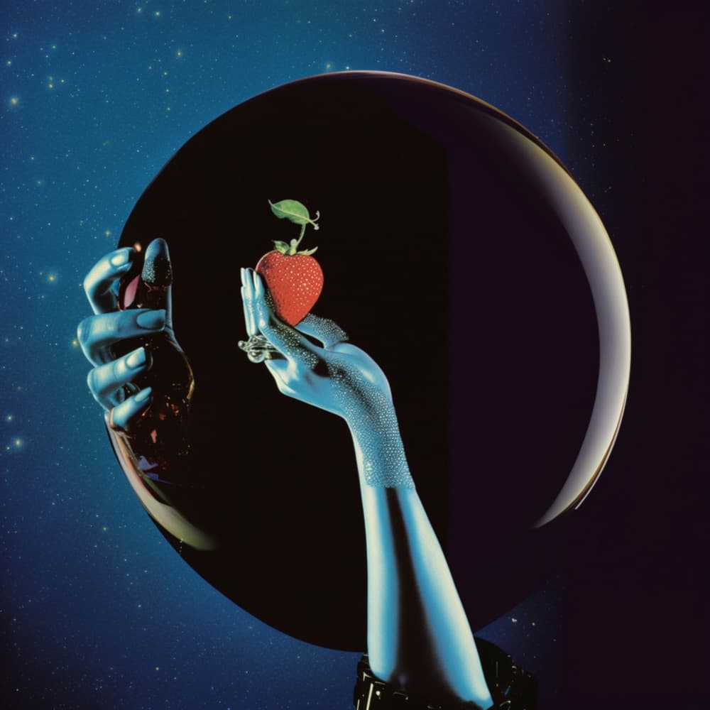 Cosmic Strawberry Reflection by Samantha Hearn — canvas wall art