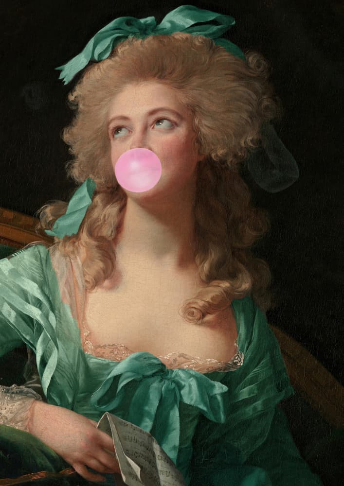 Bubblegum Lady Portrait by Talitha McQueen — canvas wall art
