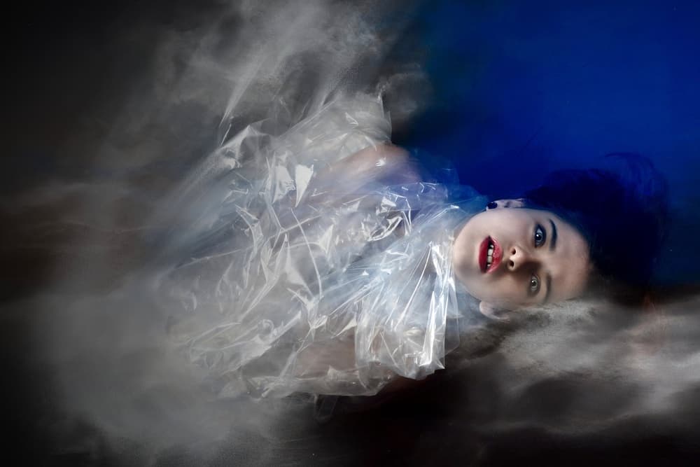Ethereal Blue Portrait by Olga Mest — canvas wall art