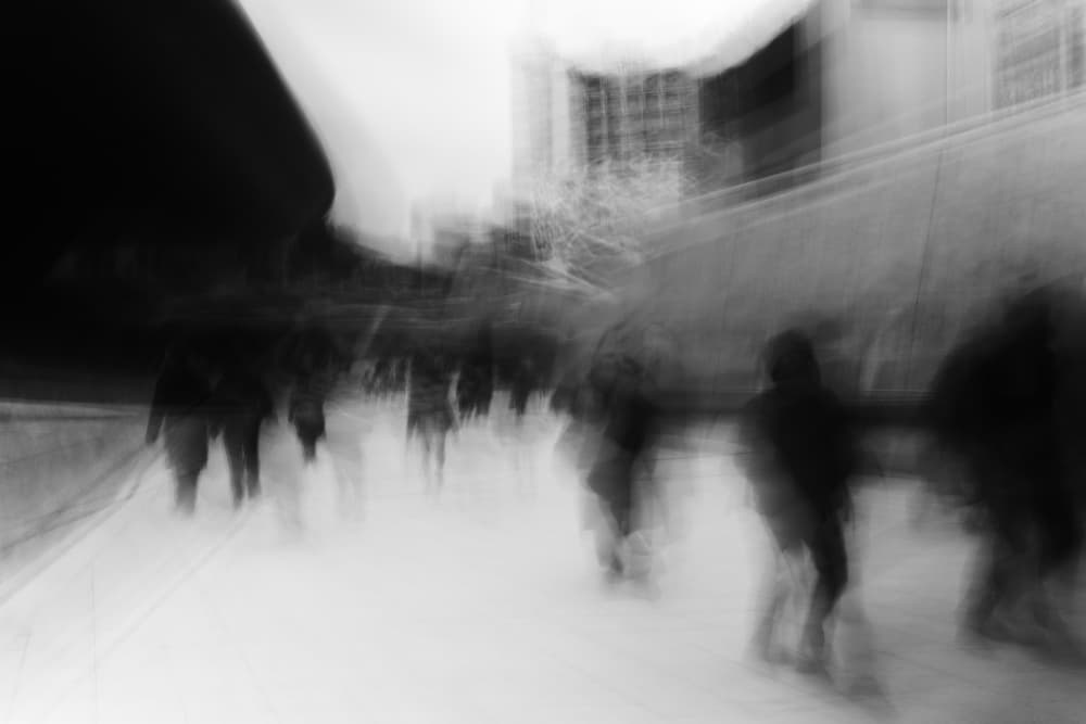 Blurred City Walk by Swen MUN — canvas wall art