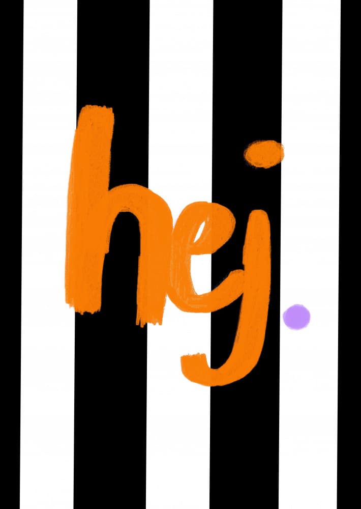 Hej Striped Greeting by Ute Arnold — canvas wall art