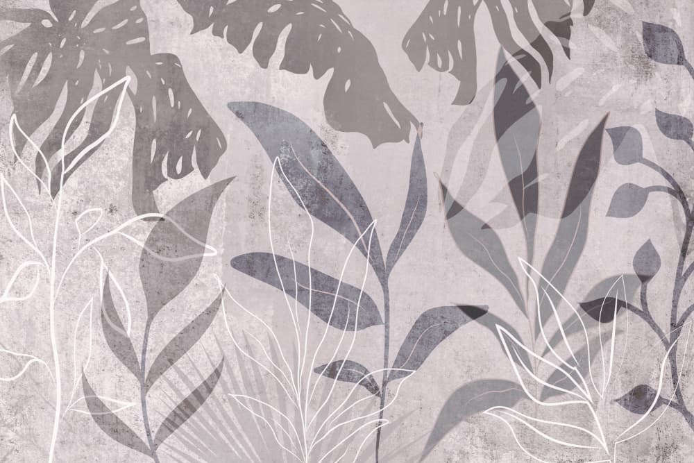 Abstract Gray Leaves by Andrea Haase — canvas wall art