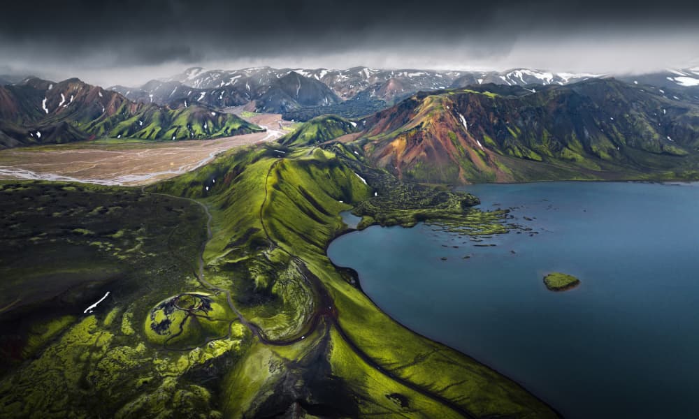 Volcanic Mountains by Karol Nienartowicz — canvas wall art